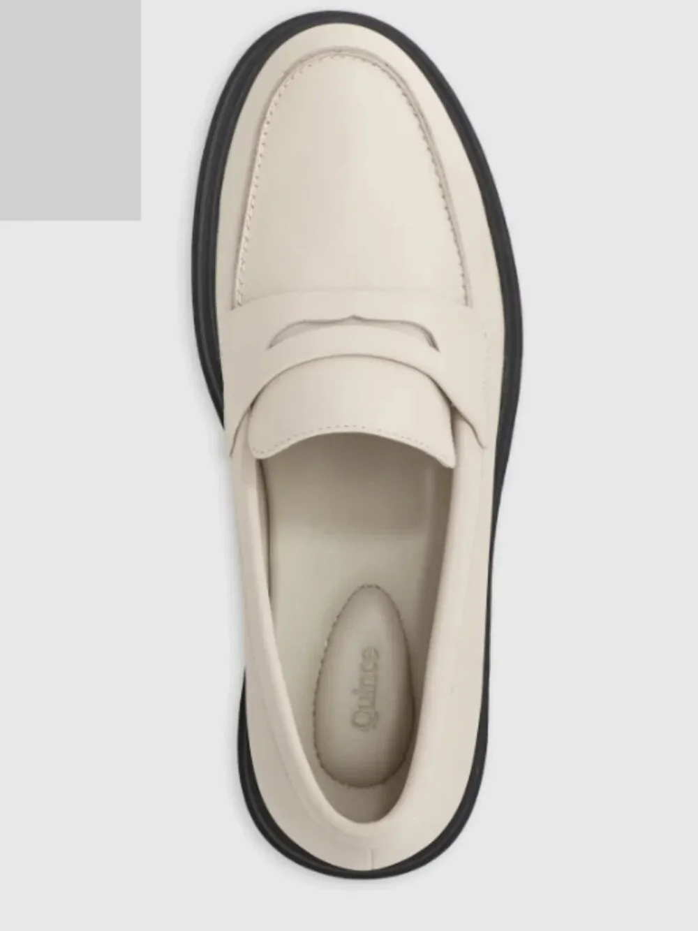 Quince Italian Leather Lug Sole Loafer Bone 8 NEW